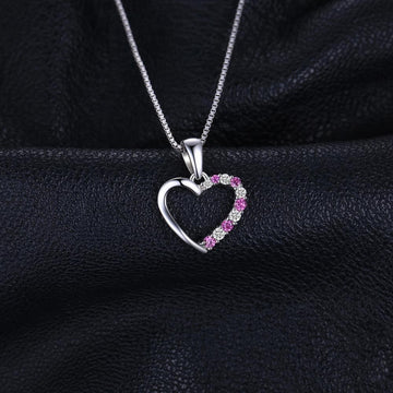 Pretty 925 Sterling Silver High Grade Pink Sapphire Pendant - The Jewellery Supermarket